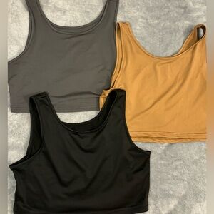 Cropped tank tops (Grey,Black,Brown)
